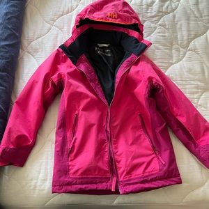 Helly Hansen girls pink ski jacket.